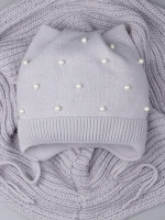 Шапка для девочки осенняя и снуд ушками