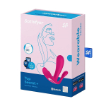 Розовый анально-вагинальный вибромассажер 11см Satisfyer Top Secret+