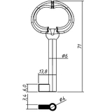 Сувальдный ключ MEB4 МЕБЕЛЬНЫЙ-4D (желтый) – заготовка 14998
