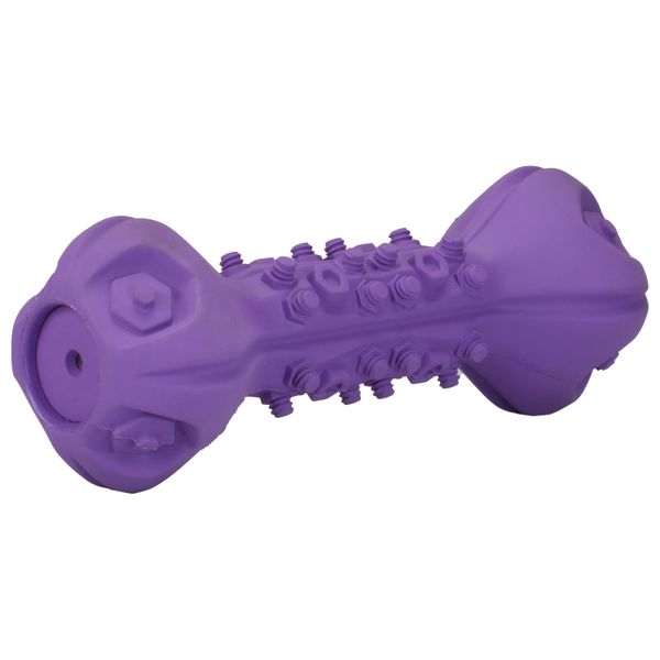 Игрушка Mr.Kranch для собак Гантель дентальная с пищалкой, 22 см фиолетовая с ароматом сливок