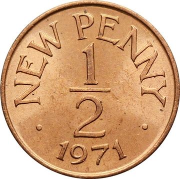 1/2 нового пенни 1971 Гернси