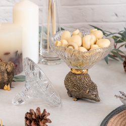 Сахарница стеклянная с крышкой Ежик Барб Бронза