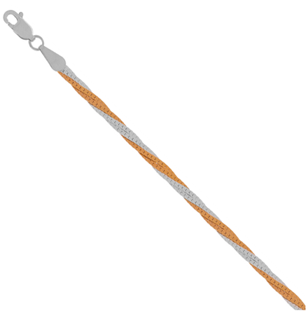 Цепь “Коса из 4 цепочек с алмазной гранью”