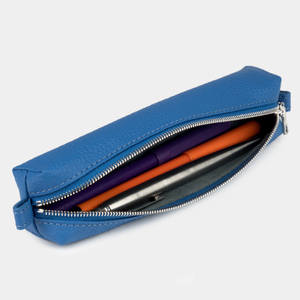 Пенал кожаный Cartouche синего цвета