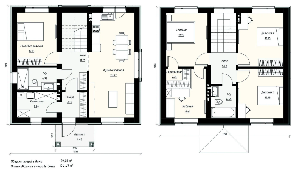 Проект Дома 124,43 кв. м К-102