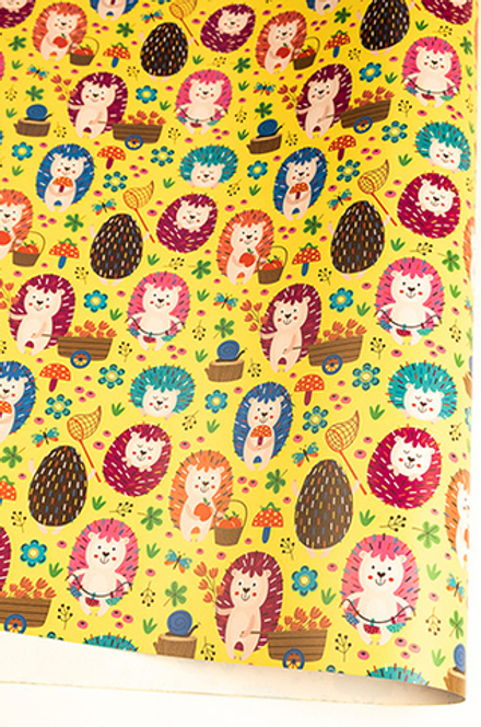 Упаковочная бумага (0,7*1 м) Трудолюбивые Ежики, 10 шт.