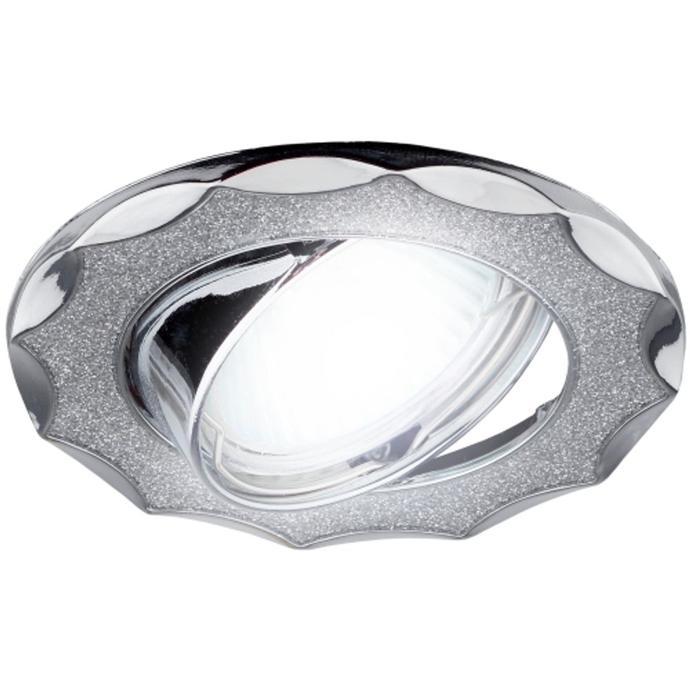 DK17 CH/SH SL Светильник ЭРА декор звезда со стеклянной крошкой MR16,12V/220V, 50W,хром/серебряны