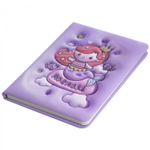 Записная книжка 13,0 см * 18,0 см , 7БЦ, Alingar, PU, поролон, конгрев, эффект 3D, 80л., линия, "Русалочка", сиреневый
