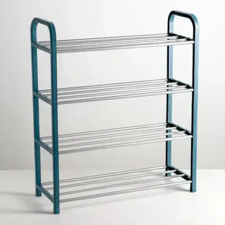 Обувница Доляна (Синий), 4 яруса, 42×19×59 см