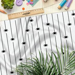 Ткань футер 2-х нитка мелкие пауки на паутинке