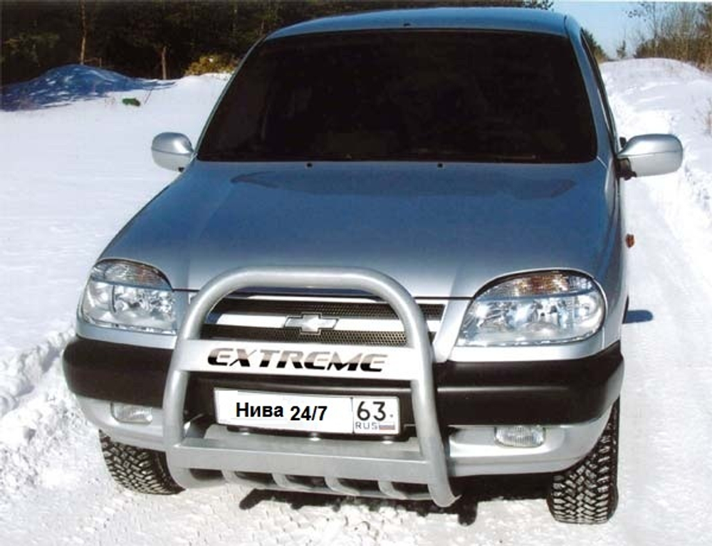 Передок с дополнительной защитой двигателя «Низ с трубой». Chevrolet Niva (- 03.2009)