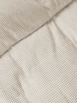 Декоративная наволочка с рюшами, оборками "Бежевая клеточка" 50х70 см, 1 шт, без молнии