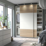 Шкаф-купе - IKEA PAX/MEHAMN/ПАКС/МЕХАМН ИКЕА, 200x44x236 см, белый/под беленый дуб