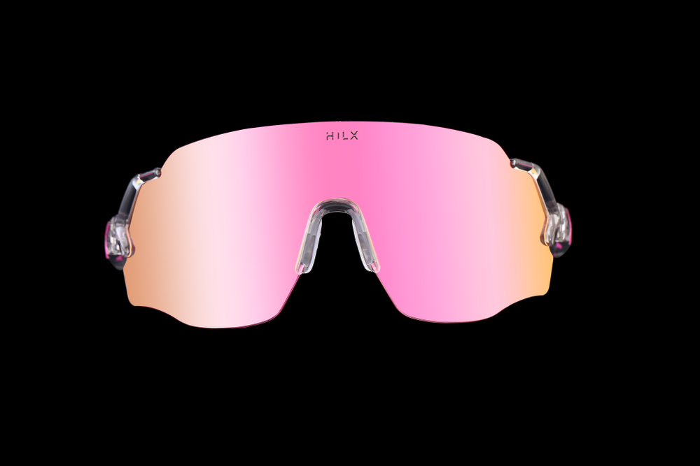 Спортивные очки с диоптриями HILX Savage (L) Shiny Crystal Grey Pink / Pink Lens