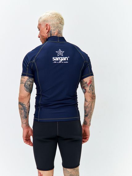 Футболка рашгард лонгслив Sargan Агидель UPF 50+ мужская темно-синяя