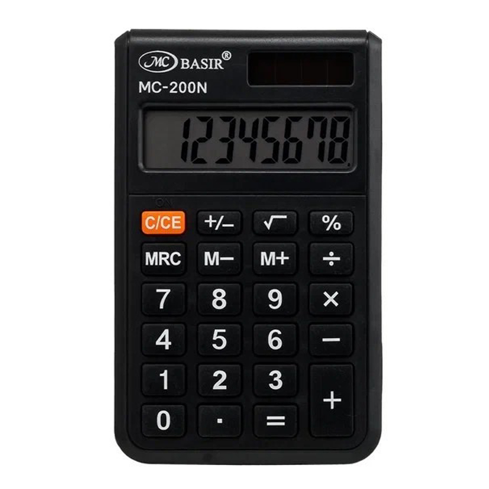 Калькулятор карманный Basir 8 Bit, чёрный, 8-разрядный, размер 10*6 см