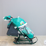 Коляска-санки комбинированная «Ника Детям 7-6» с лисичкой изумрудный (арт. НД7-6/4)