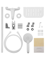 Смеситель для ванны с душевым гарнитуром WONZON & WOGHAND ALFA, Белый матовый (WW-AE3201-MW)