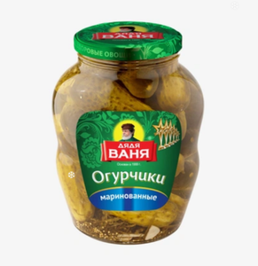 Огурцы Дядя Ваня маринованные слабокислые 1.8 кг