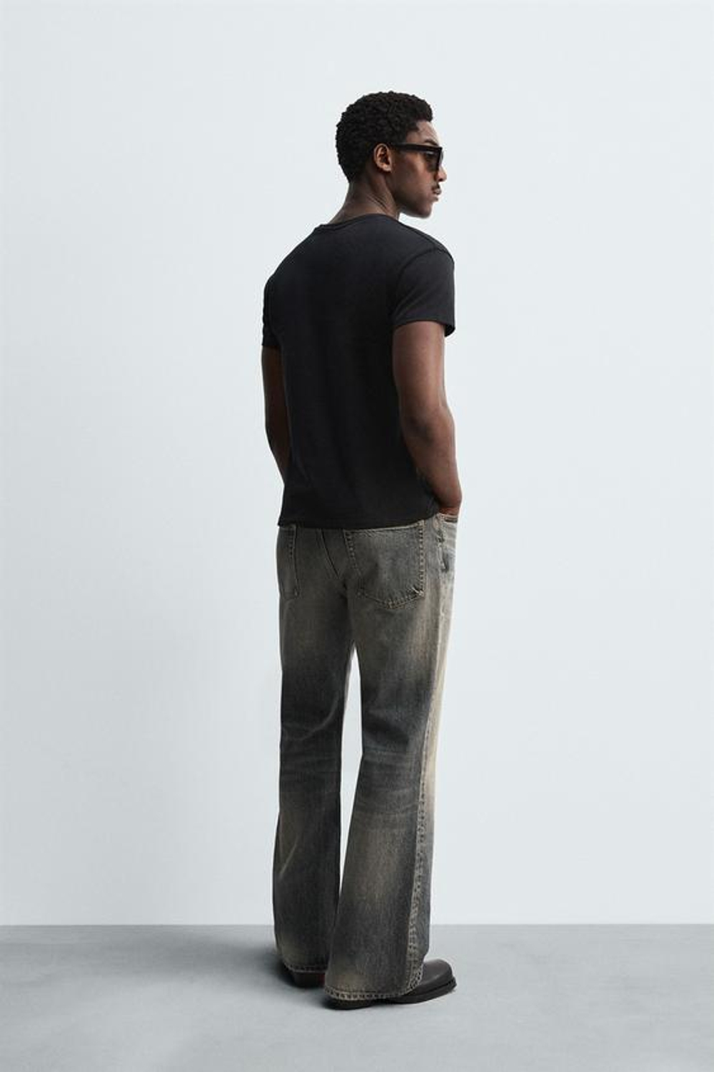 ZARA ДЖИНСЫ ШИРОКОГО КРОЯ, МЯГКИЙ СЕРЫЙ