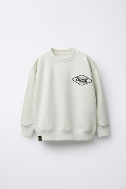 ZARA ТОЛСТОВКА С ЛОГОТИПОМ, ЭКРЮ