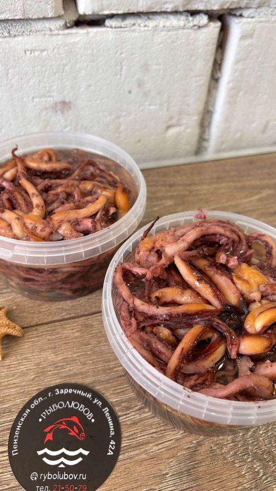 Щупальца кальмара холодного копчения в масле