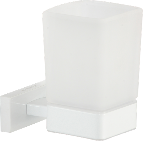 88060-F Стакан стекло "настенный" (БЕЛЫЙ) GANZER (20/1шт)