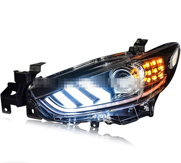 Передние фары Мазда 6 2013-2015 V6 type [Комплект Л+П; LED ходовые огни; электрокорректор; биксеноновая линза]
