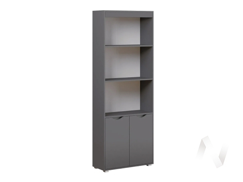 Стеллаж с дверками Детская Неаполь (графит/графит)