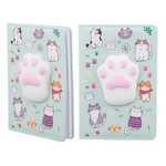 Блокнот детский Basir, формат А5, серия "Лапки", яркая обложка со сквишем, 80 листов, размер 21*14.3 см