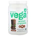 Vega, растительный протеин и зелень, шоколад, 618 г (1 фунт 5,8 унции)