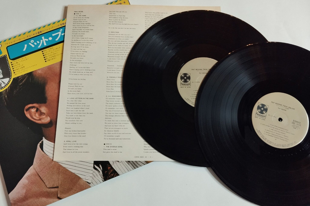 Винтажная виниловая пластинка LP Pat Boone Twin Deluxe (Japan 1975) (Obi)