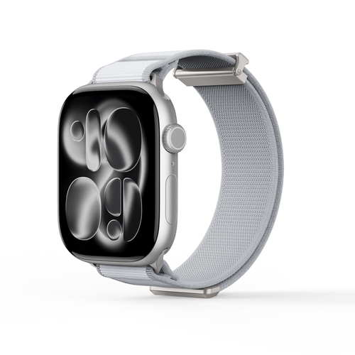 Ремешок светло-серого цвета с магнитной фиксацией для смарт часов Apple Watch размером 42, 44, 45, 46, 49MM, серия Strap (YM Series) от Dux Ducis