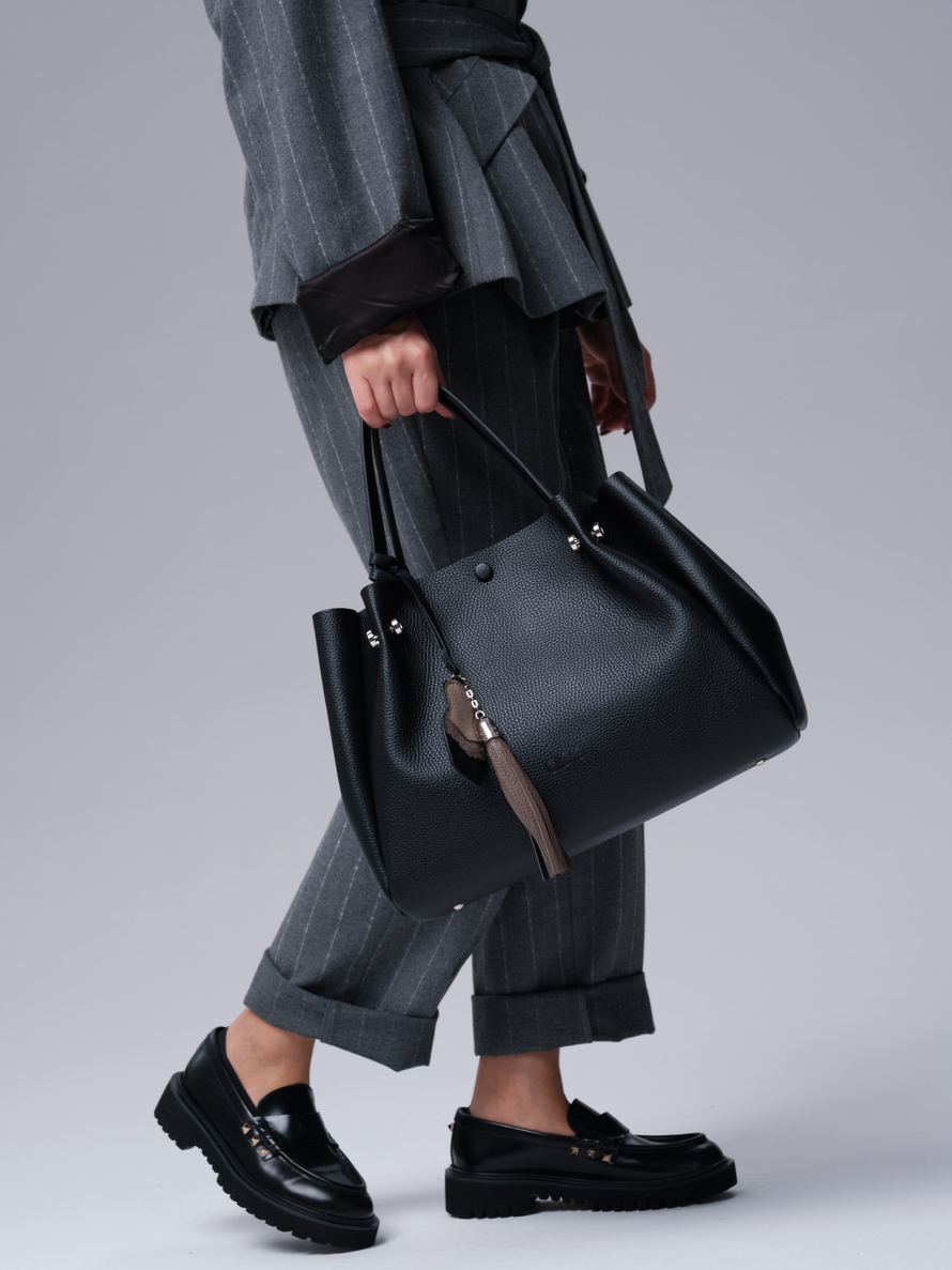 Кожаная сумка Vasilisa DBR 31210 черный/рокфор