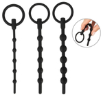 Набор из 3 черных силиконовых уретральных стимуляторов Training Set