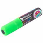 Маркер меловой "POP-ART" ЗЕЛЕНЫЙ, 15 мм, сухостираемый, для гладких поверхностей, BRAUBERG, 151542