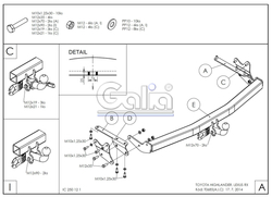 Фаркоп оцинкованный Galia T068A для Toyota Highlander 2010-2014(паспорт и сертификат в комплекте)(без электрики)