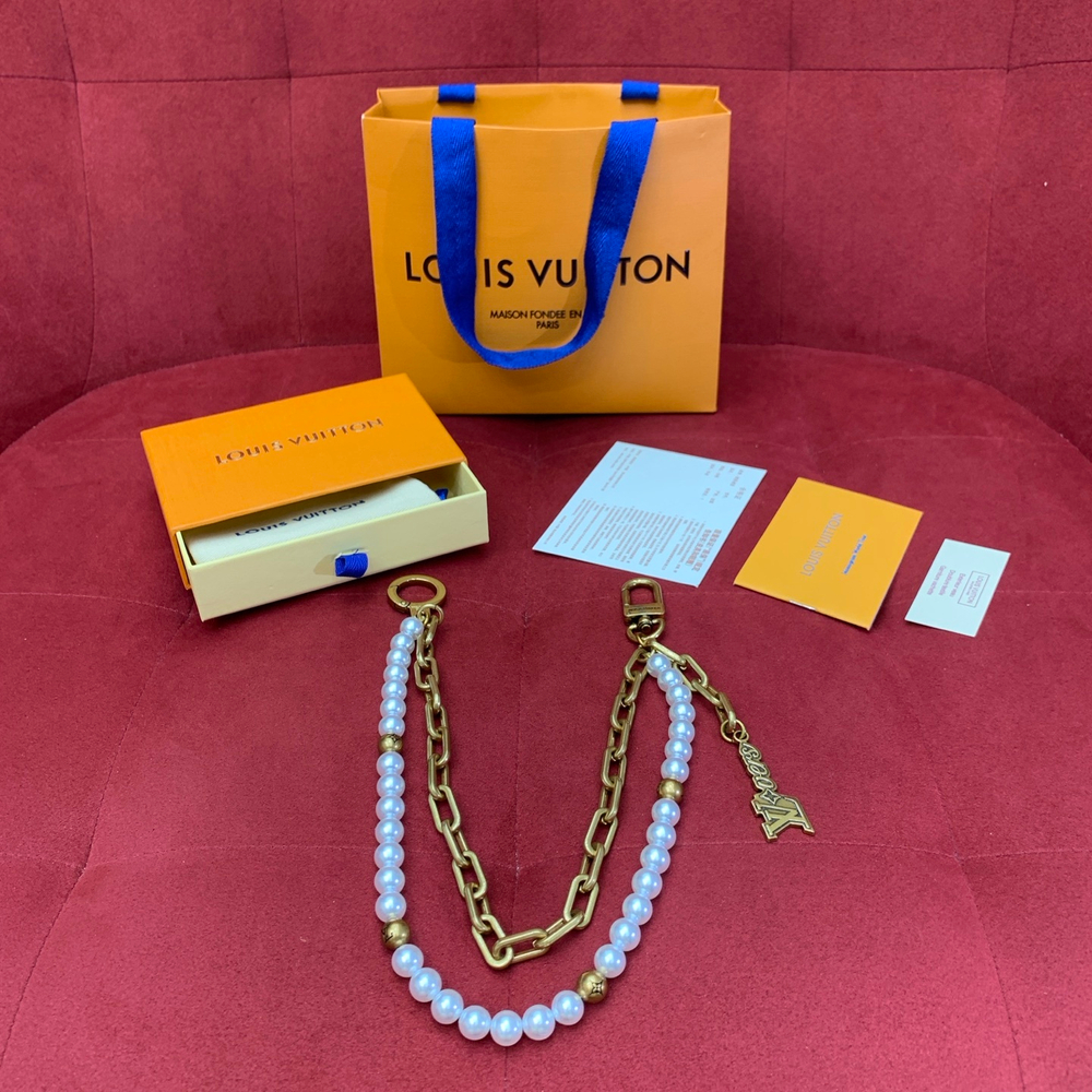 Louis Vuitton Chain Belt Pearls Bag Charm