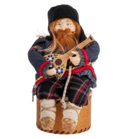 Народные промыслы RK-725 Кукла-шкатулка «Дед с балалайкой»