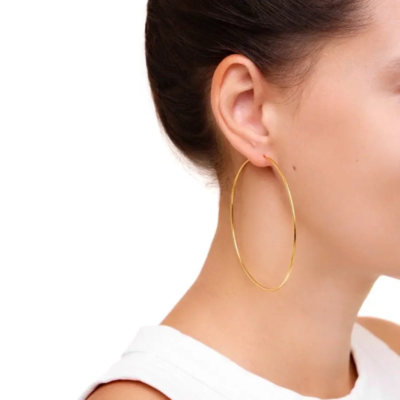 Серьги-конго Золотые – 7 см