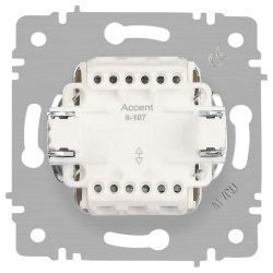 Переключатель Intro Accent 6-107-01М двойной, 10А-250В, IP20, СУ, AL/CU, белый матовый