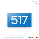 Номер на дверь 517, табличка на дверь для офиса, квартиры, кабинета, аудитории, склада, голубая 120х70 мм, Айдентика Технолоджи