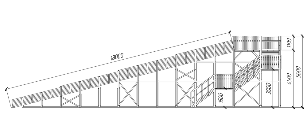 Зимняя горка Савушка Зима 12 с длинным скатом