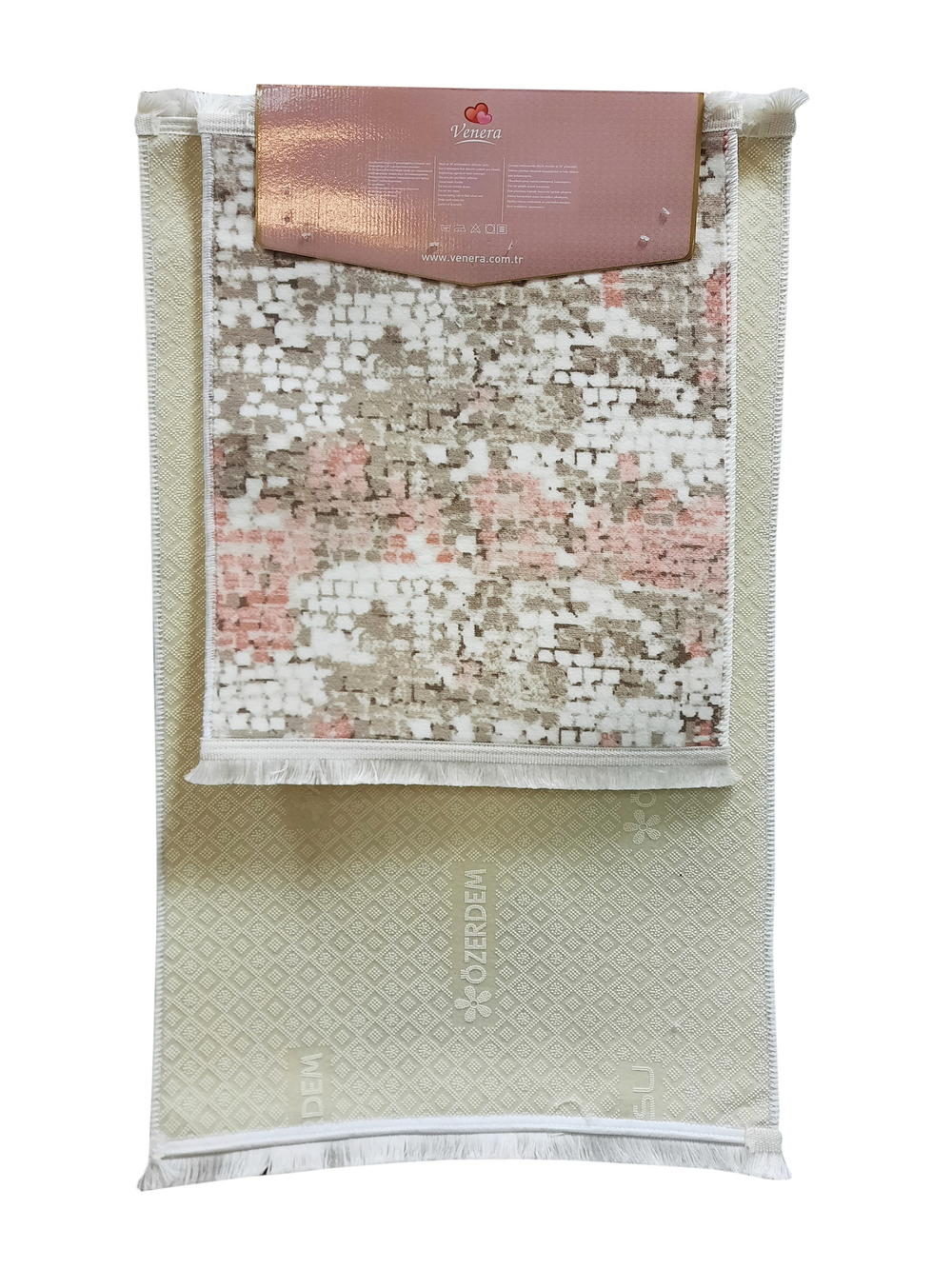 Набор ковриков для ванной и туалета, 60x100/50x60 см, цвет Серо-Розовый