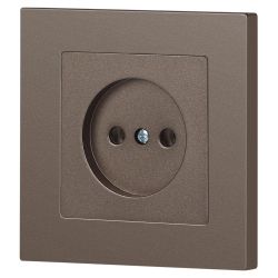 Розетка Intro Accent 6-201-08 2P 16А-250В IP20 СУ AL/CU бронза | Intro