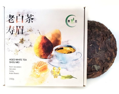 0407к Чай прессованный белый "ЛиДа, Шоу Мэй Лао Бай Ча", мини бин, 200гр