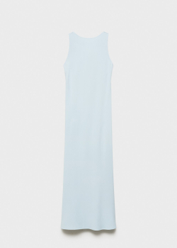 Атласное платье с драпированной спинкой