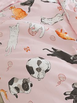 Постельное белье Сказка "Kitty" 1,5-сп Наволочка 50х70 см 1 шт Простынь на резинке 90х200 см Пододеяльник 145х215 см , перкаль