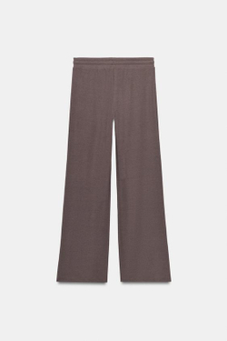 ZARA БРЮКИ ПРЯМОГО КРОЯ В РУБЧИК, СЕРО-КОРИЧНЕВЫЙ