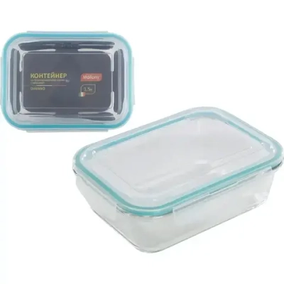Контейнер DIAFANO,1500 мл, из жаропроч стекла с крышкой из пласт, прямоуг, темп режим -40
